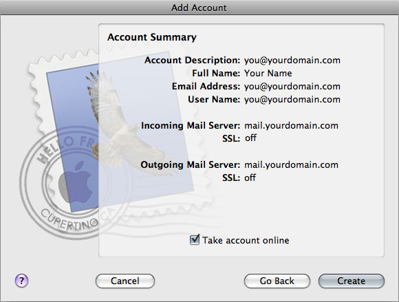Setting up mac mail