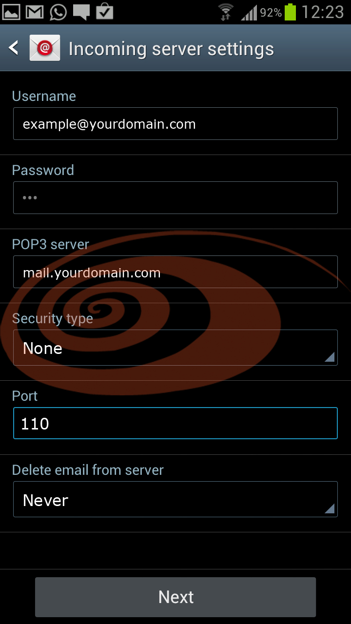 Setting up your Samsung Galaxy to download your email
